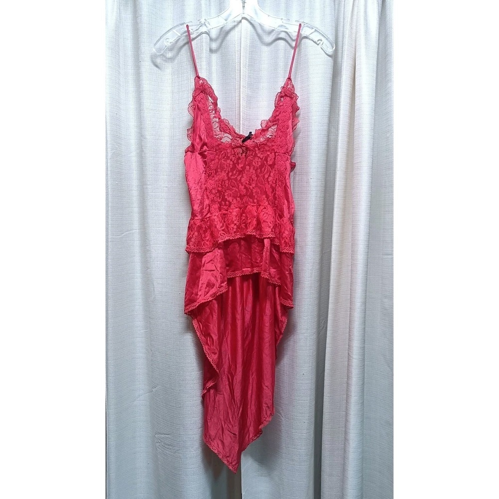 Vintage Stroke of Midnight Weekend Size M‎ Lingerie Nightgown Nylon Lace Hi Low